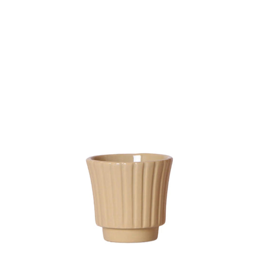 Kolibri Home | Retro khaki bloempot - khaki kleurige keramieken sierpot - Ø6cm Everspring