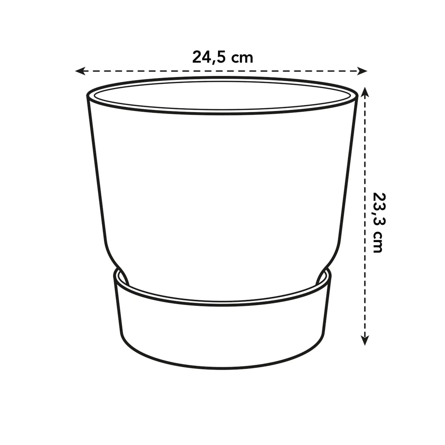 Pot elho Greenville Round grijs D24