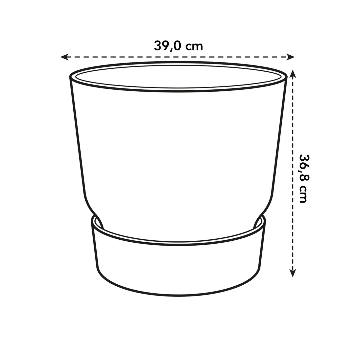 Pot elho Greenville Round zwart D39